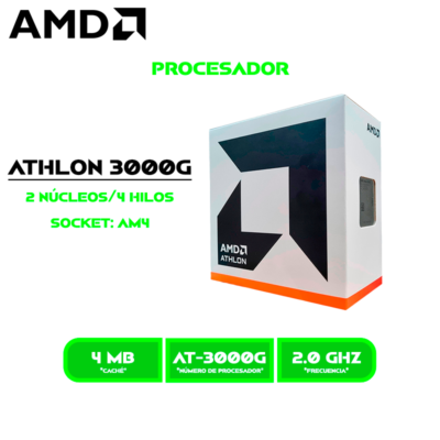 PROCESADOR AMD ATHLON 3000G 3.5GHZ/5MB 2CORE RADEON VEGA 3 (YD3000C6FHSBX)