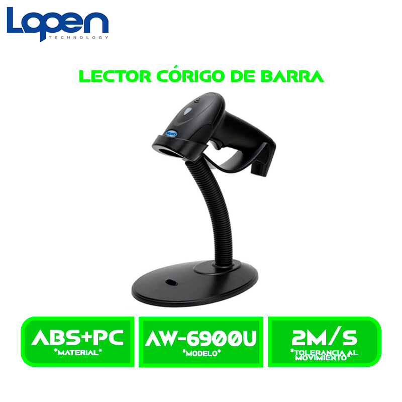 LECTOR DE CODIGO DE BARRA LOPEN LN-AW-6900U 2D-UBS