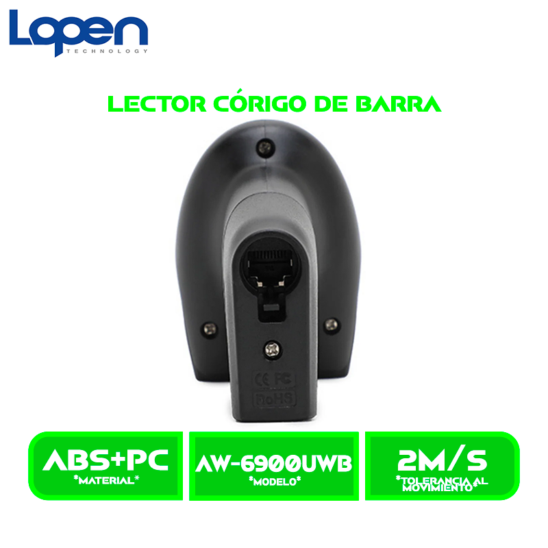 LECTOR DE CODIGO DE BARRA LOPEN LN-AW-6900UWB 2D-USB/WIFI/BLUETOOTH