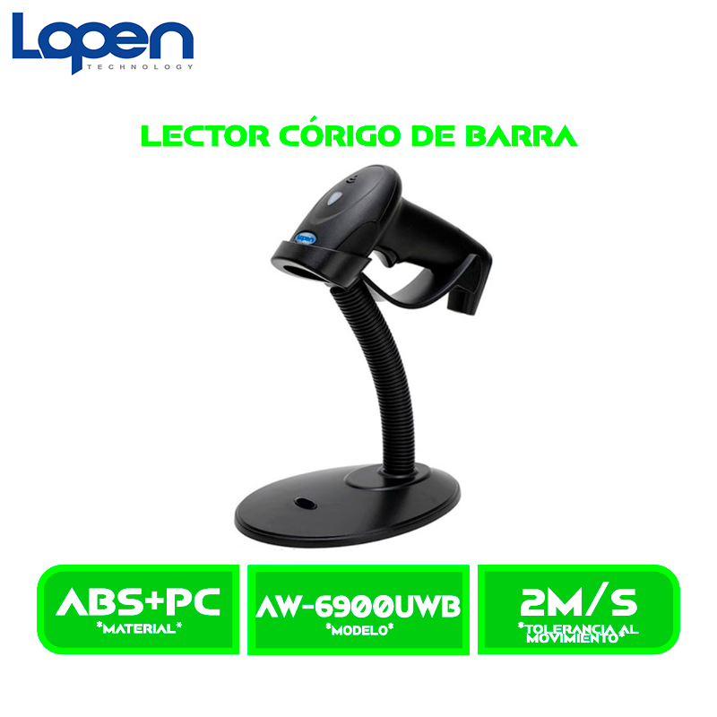 LECTOR DE CODIGO DE BARRA LOPEN LN-AW-6900UWB 2D-USB/WIFI/BLUETOOTH