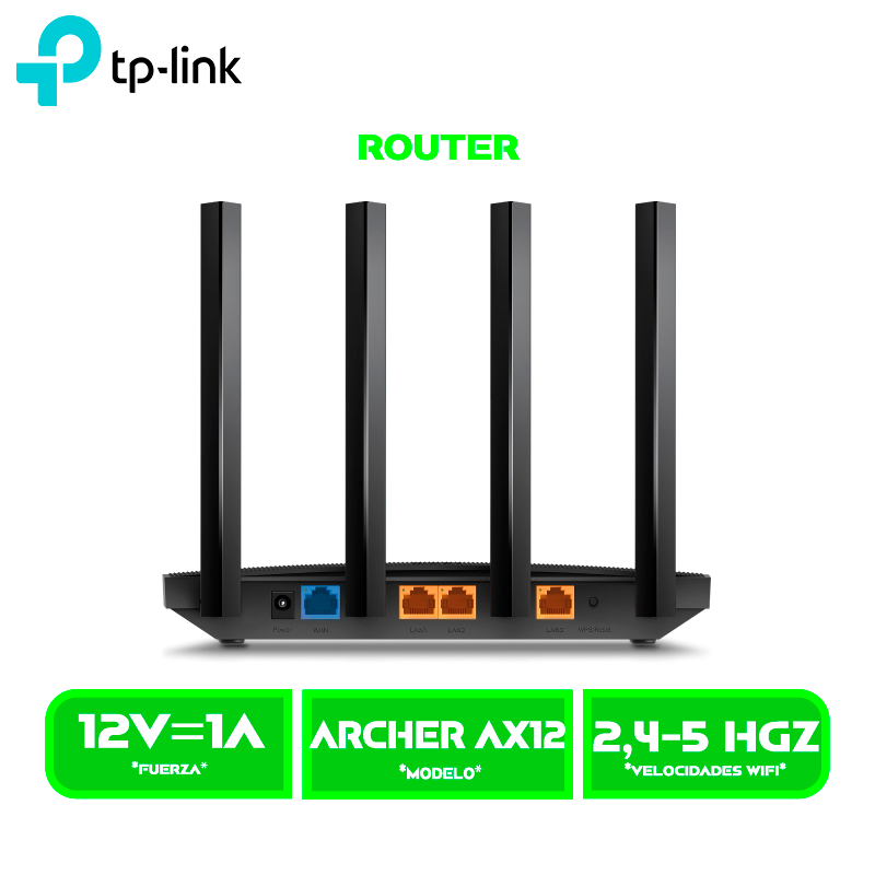 ROUTER TP-LINK ARCHER AX12 AX1500 WI-FI 6 GIGABIT (ARCHER AX12)