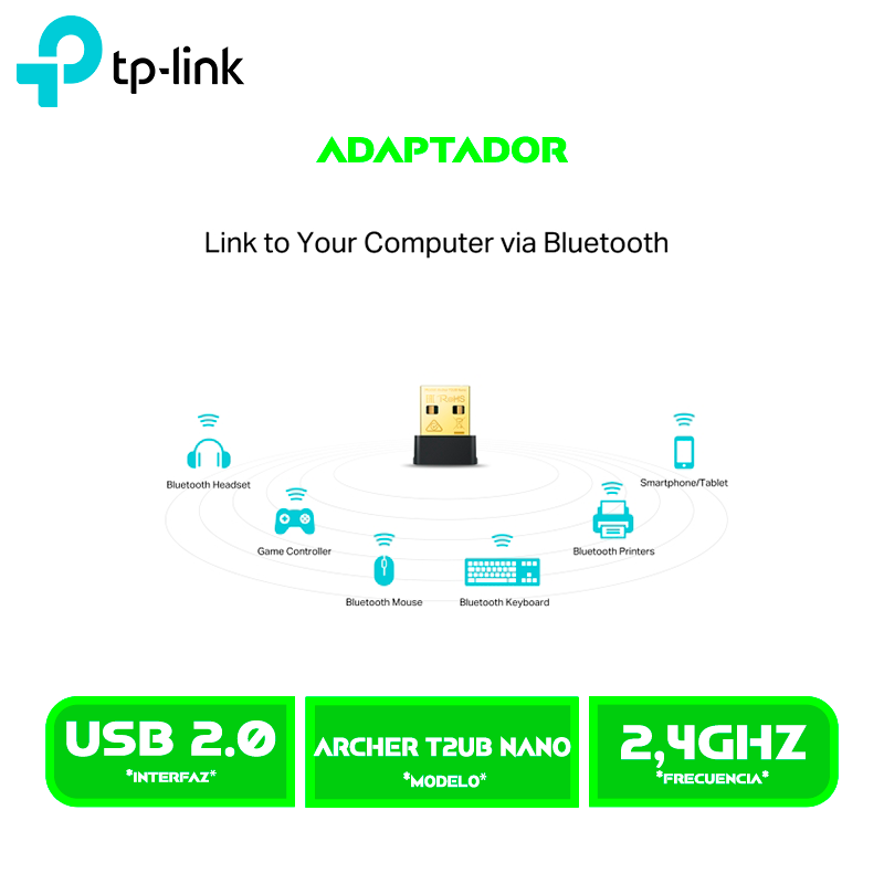 ADAPTADOR USB WIFI TP LINK ARCHER T2UB NANO AC600 BLUETOOTH 4.2