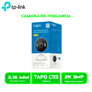 C113 1 CAMARA DE VIGILANCIA TP-LINK TAPO C113 INDOOR/OUTDOOR HOME INTERIOR/EXTERIOR WI-FI, 2K (TAPOC113