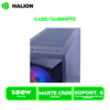 CASE GAMER HALION MARTE CR28 C/ FUENTE 500W NEGRO MALLA PANEL VIDRIO TEMPLADO 4 COOLER FAN LED RAINBOW
