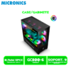 CASE MICRONIC, ICUBE MIC GC800-6 GAMER 6 FAN ARGB SIN FUENTE VIDRIO TEMPLADO BLACK
