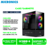 CASE MICRONIC, ICUBE MIC GC800-6 GAMER 6 FAN ARGB SIN FUENTE VIDRIO TEMPLADO BLACK