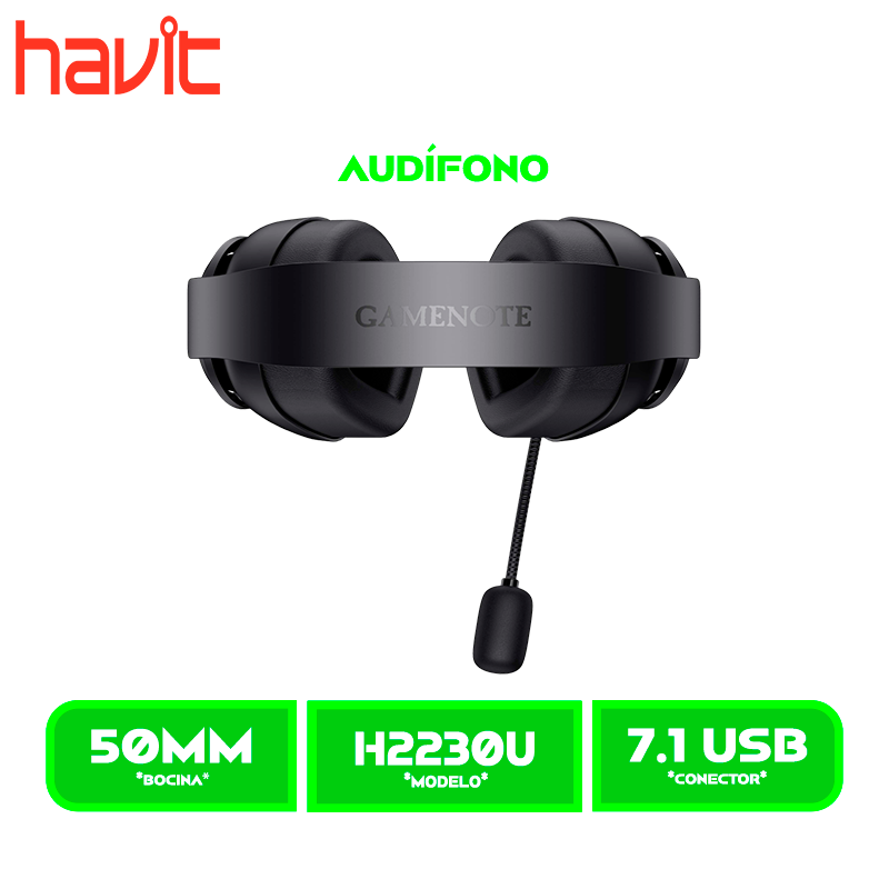 AUDIFONO C/MICROFONO HAVIT 7.1 GAMER H2230U USB BLACK