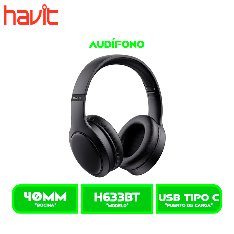 AUDIFONO HAVIT H633BT BLUEETOOTH NEGRO