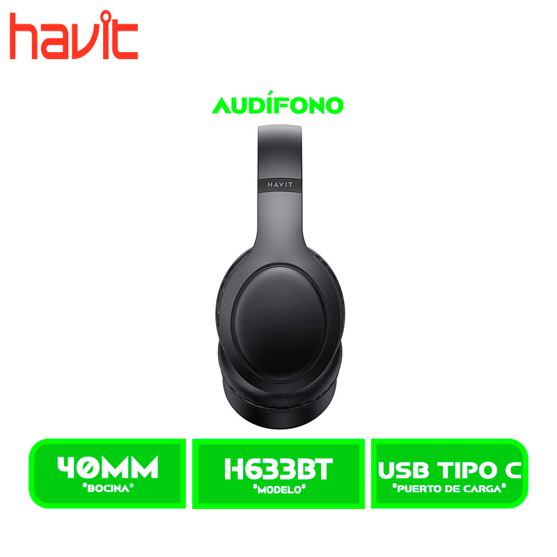 AUDIFONO HAVIT H633BT BLUEETOOTH NEGRO