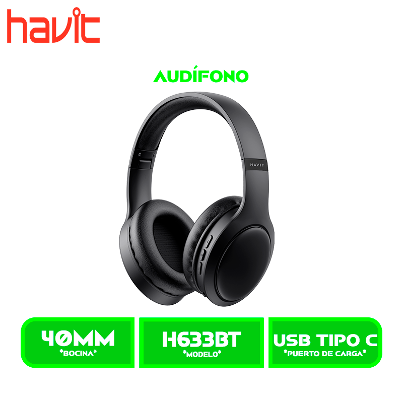 AUDIFONO HAVIT H633BT BLUEETOOTH NEGRO