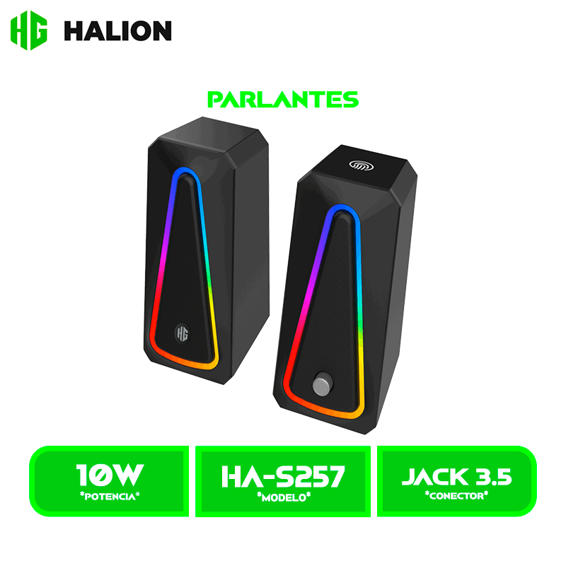 PARLANTE HALION GAMER 2.0, S257 LED RGB
