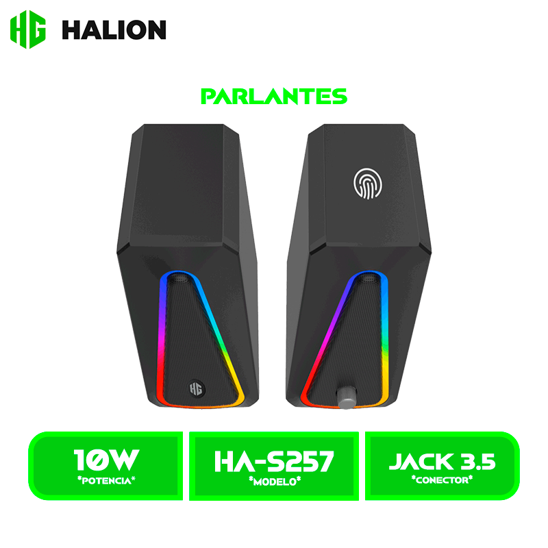 PARLANTE HALION GAMER 2.0, S257 LED RGB
