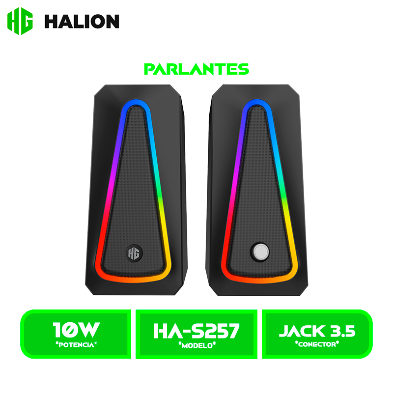 PARLANTE HALION GAMER 2.0, S257 LED RGB