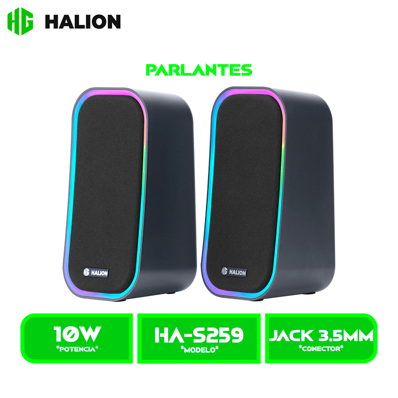 PARLANTE HALION GAMER 2.0 HA-S259 LED RGB
