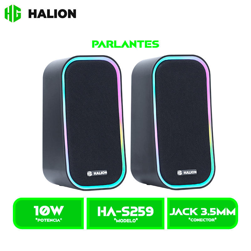 PARLANTE HALION GAMER 2.0 HA-S259 LED RGB