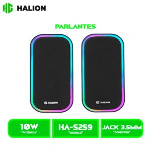 HA-S259 PARLANTE HALION GAMER 2.0 HA-S259 LED RGB