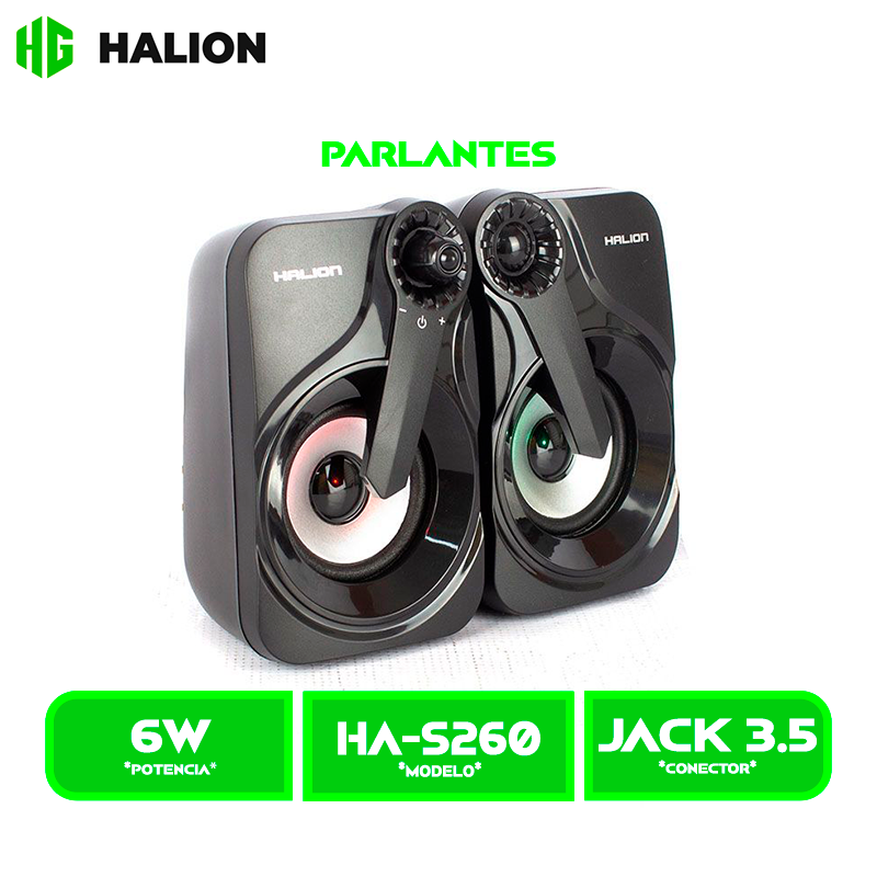 PARLANTE HALION GAMER USB 2.0 HA-S260, 7 COLORES LED
