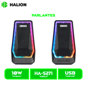 HA-S271 PARLANTE HALION GAMER 2.0 HA-S271 RGB, BT