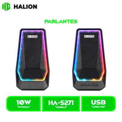 PARLANTE HALION GAMER 2.0 HA-S271 RGB, BT