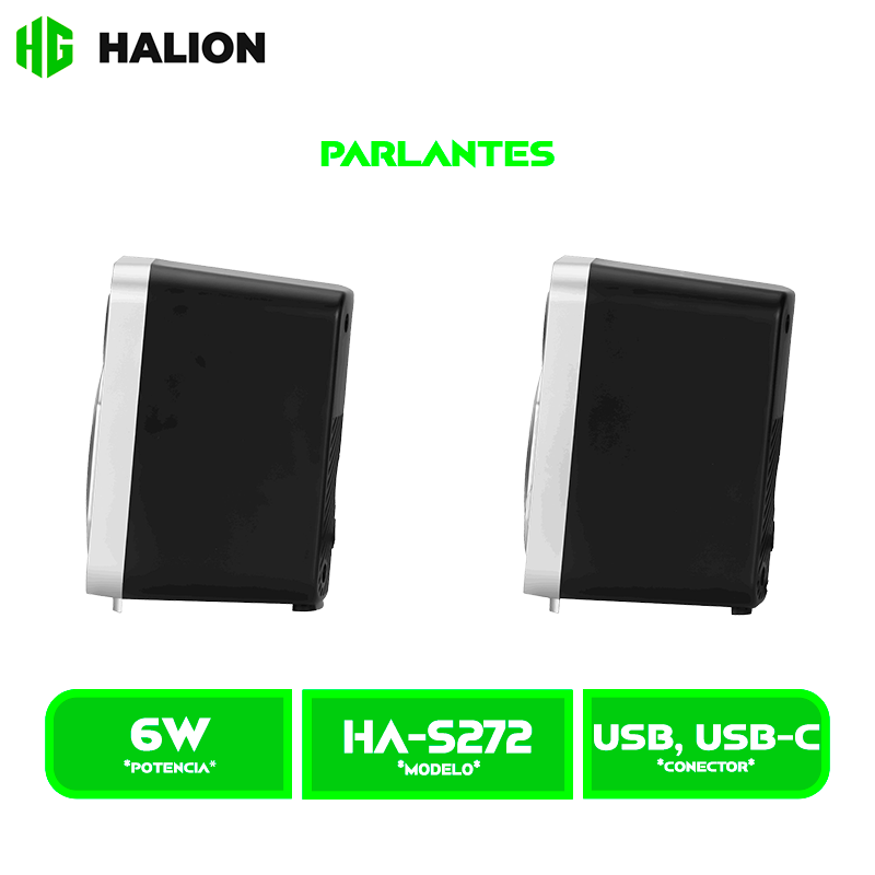 PARLANTE HALION GAMER 2.0 HA-S272 RGB, BT, CABLEADO