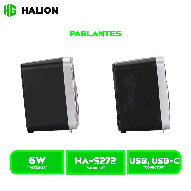 PARLANTE HALION GAMER 2.0 HA-S272 RGB, BT, CABLEADO