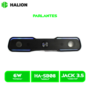 HA-SB08 PARLANTE HALION GAMER BARRA HA-SB08 LED RGB BT