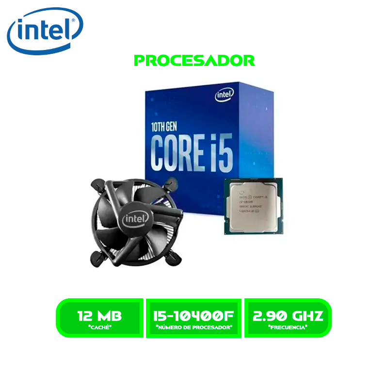 PROCESADOR INTEL CORE I5 10400F 2.9GHZ /12M BOX /LGA1200