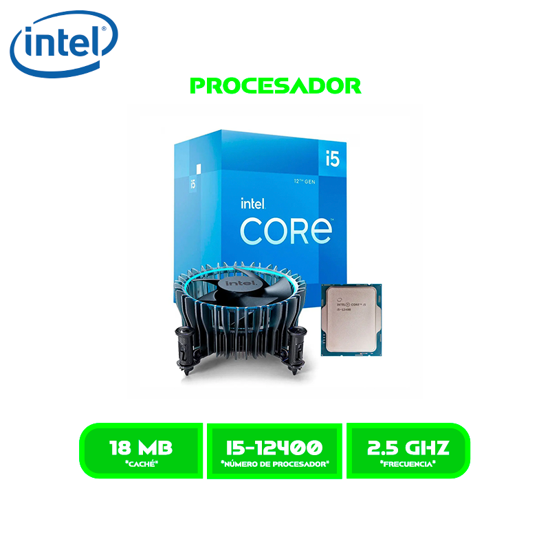 PROCESADOR INTEL CORE I5 12400 2.5 GHZ/ 4.4GHZ 18MB/ LGA 1700