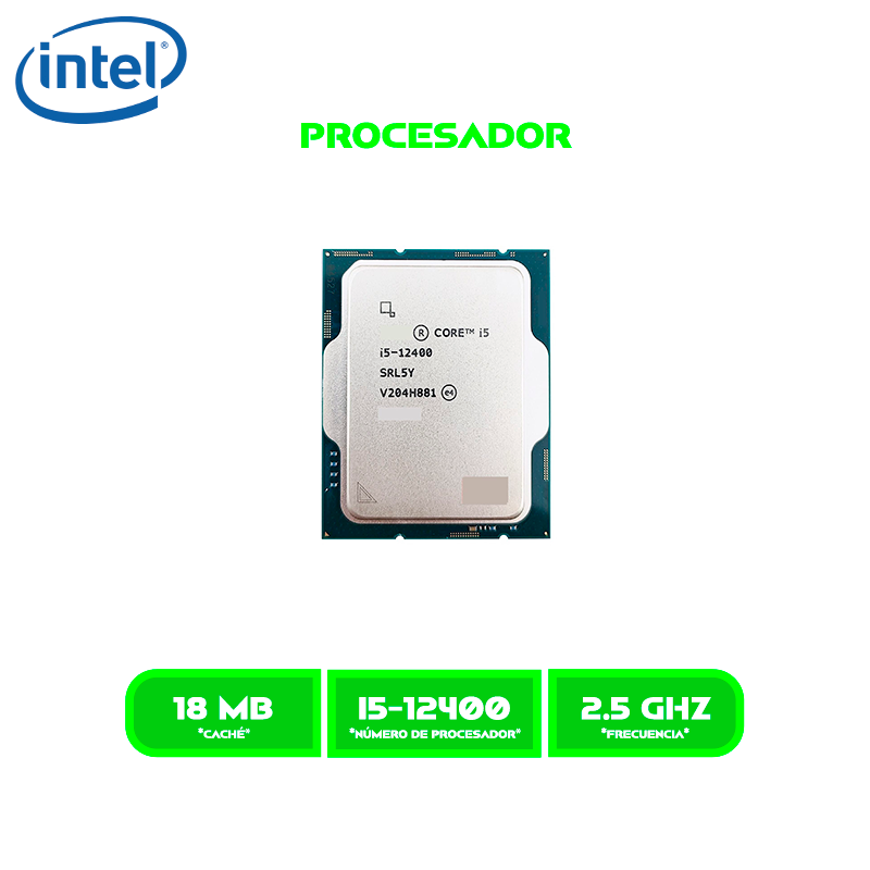 PROCESADOR INTEL CORE I5 12400 2.5 GHZ/ 4.4GHZ 18MB/ LGA 1700