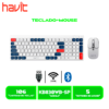 TECLADO+MOUSE HAVIT KB830WB-SP (HVKB-KB830WB-SP-WH) WIRELESS / BLUETOOTH WHITE, RED, BLUE