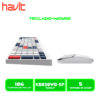 TECLADO+MOUSE HAVIT KB830WB-SP (HVKB-KB830WB-SP-WH) WIRELESS / BLUETOOTH WHITE, RED, BLUE