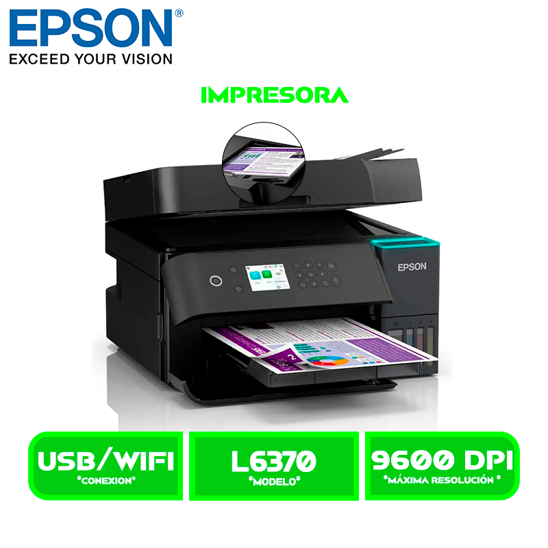 L6370 2 IMPRESORA MULTIFUNCIONAL EPSON ECOTANK L6370 ETHERNET WIFI/ DUPLEX/ ADF