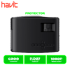 PROYECTOR HAVIT (PJ207) BLACK 160 ANSI 6000 LUMENES 2.69" LCD DISPLAY 1080P WIFI HDMI, AV CABLE C/