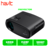 PROYECTOR HAVIT (PJ207) BLACK 160 ANSI 6000 LUMENES 2.69" LCD DISPLAY 1080P WIFI HDMI, AV CABLE C/