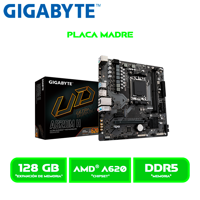 PLACA GIGABYTE A620M H DDR5 AMD SOCKET AM5