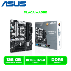 PLACA B760M-A 1 PLACA ASUS B760M-A CSM INTEL B760 LGA1700 DDR5 HDMI DP M.2 USB 3.2 M.ATX