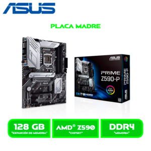 PLACA Z590-P PLACA ASUS PRIME Z590-P AURA SYNC INTEL DDR4 S/V/R LGA 1200