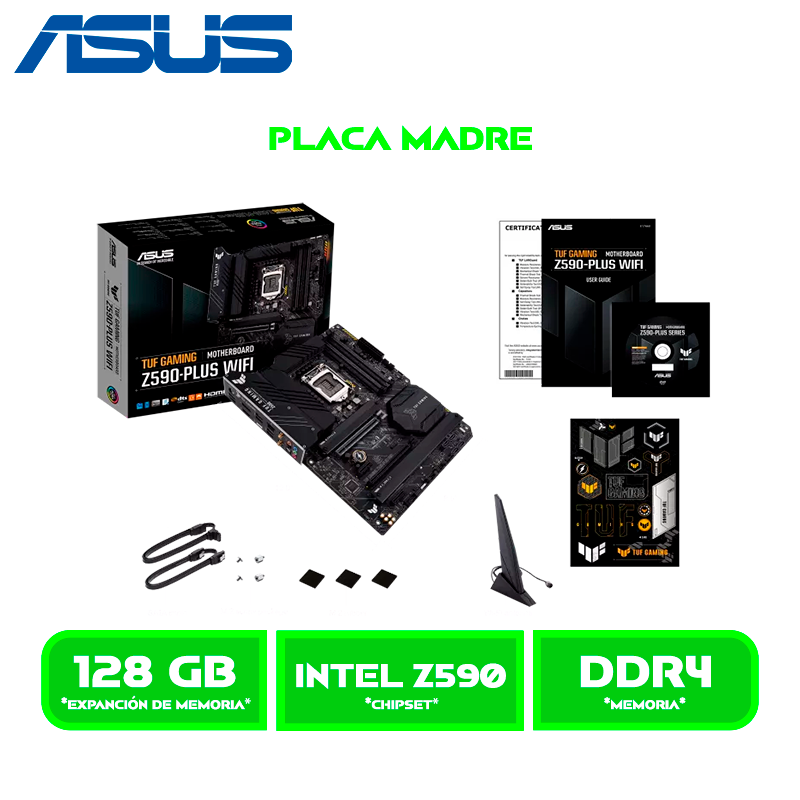 PLACA ASUS TUF GAMING Z590-PLUS WIFI LGA 1200 (TUF GAMING Z590-PLUS WIFI)