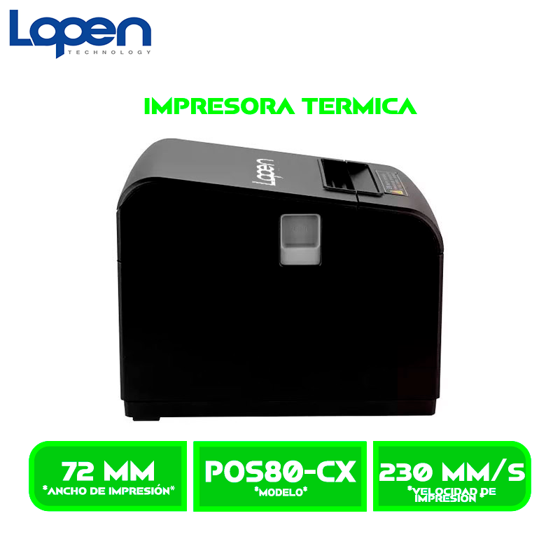 IMPRESORA TERMICA LOPEN LN-POS80-CX 80MM, USB, ETHERNET
