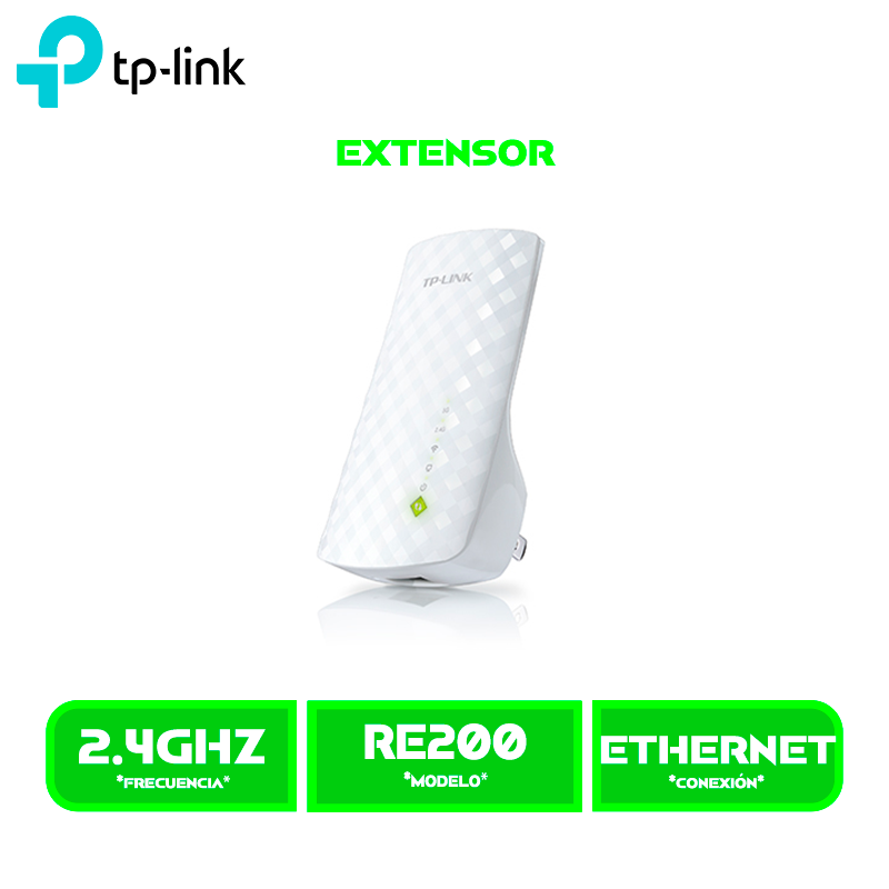 EXTENSOR TP-LINK RE200 AC750 DOBLE BANDA WI-FI 300MBPS 2.4GHZ/ 433MBPS 5GHZ (RE200)