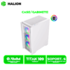 CASE GAMER HALION TITAN 109 VIDRIO TEMPLADO, WHITE 4x12ARGB, USB3.0 SIN FUENTE