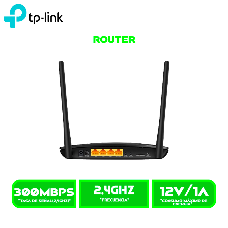 ROUTER TP-LINK TL-MR6400-APAC 4G LTE DSL 300MBPS WIRELESS