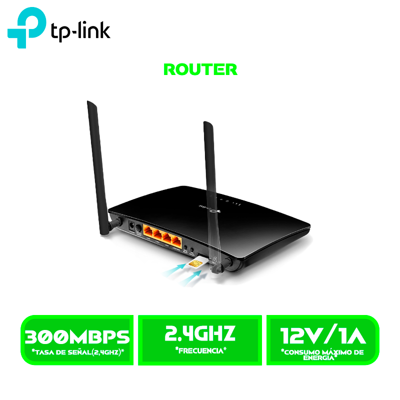 ROUTER TP-LINK TL-MR6400-APAC 4G LTE DSL 300MBPS WIRELESS