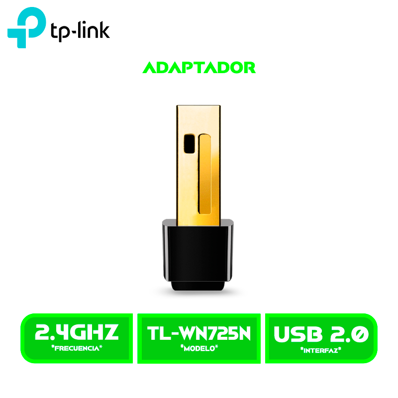ADAPTADOR USB INALAMBRICO TP-LINK TL-WN725N NANO 150 MBPS