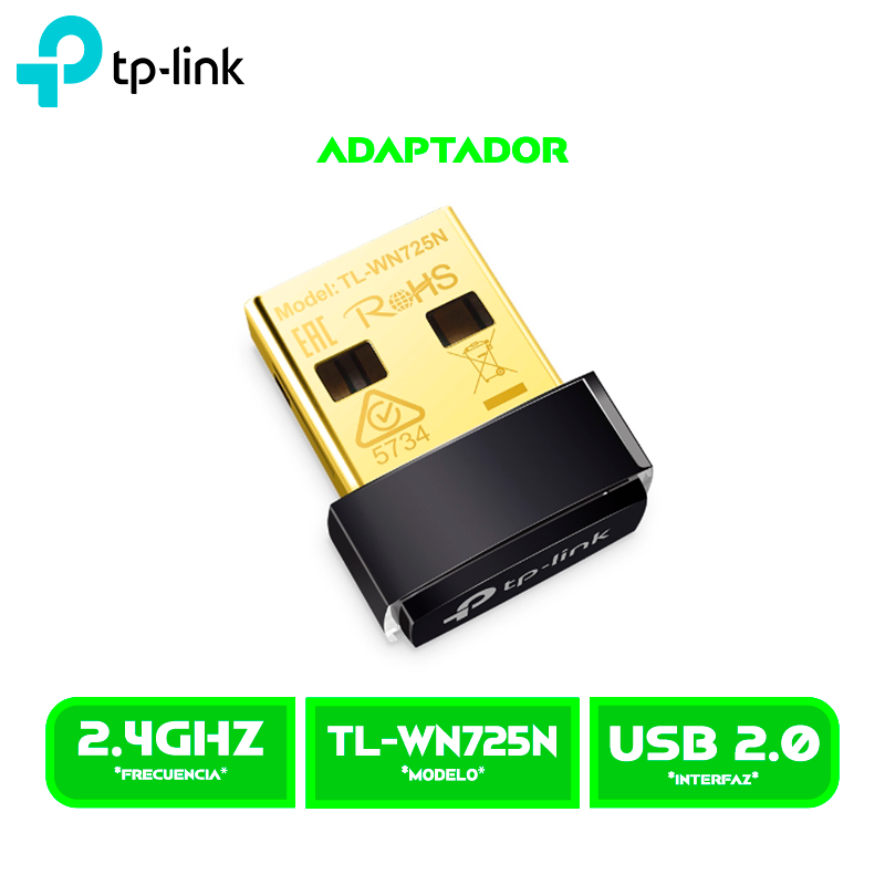 ADAPTADOR USB INALAMBRICO TP-LINK TL-WN725N NANO 150 MBPS