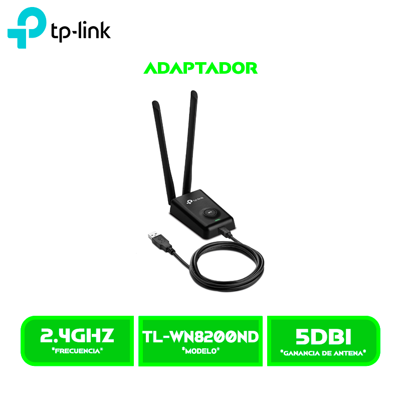 ADAPTADOR USB INALAMBRICO TP-LINK TL-WN8200ND 300MBPS