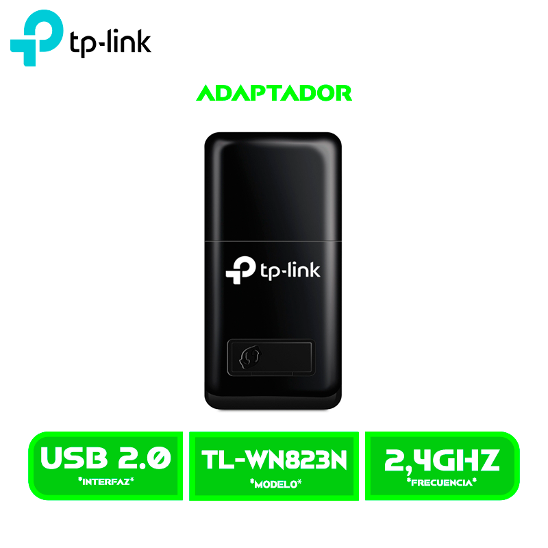 ADAPTADOR USB INALAMBRICO TP-LINK TL-WN823N MINI 300MB