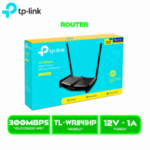 TL-WR841HP 1 ROUTER TP-LINK WR841HP WIRELESS 300 MBPS HIGH POWER 5PTS ANT DE 9 DB