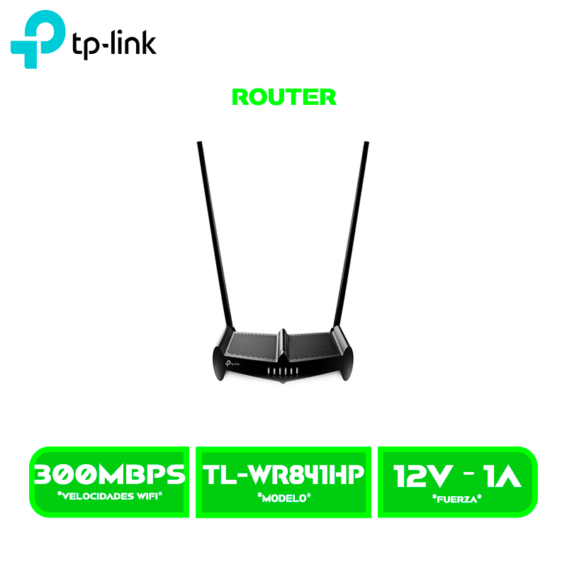 ROUTER TP-LINK WR841HP WIRELESS 300 MBPS HIGH POWER 5PTS ANT DE 9 DB