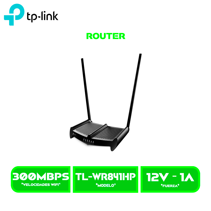 ROUTER TP-LINK WR841HP WIRELESS 300 MBPS HIGH POWER 5PTS ANT DE 9 DB